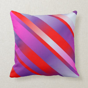 Shiny Bold Diagonal Striped Accent Pillow