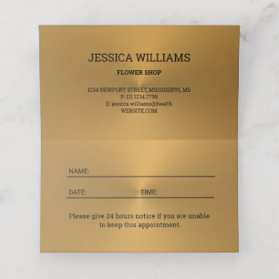 Shiny Bronze Flower Monstera Leaves on black Appointment Card