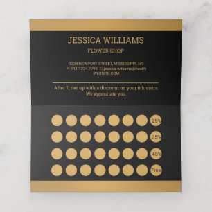 Shiny Bronze Flower Monstera Leaves on black  Appointment Card
