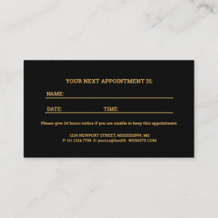 Shiny Bronze Flower Monstera Leaves on black Appointment Card