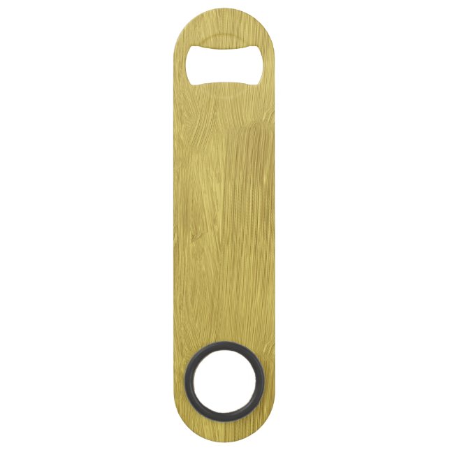 Shiny Brushed Yellow Gold Bar Key (Front)