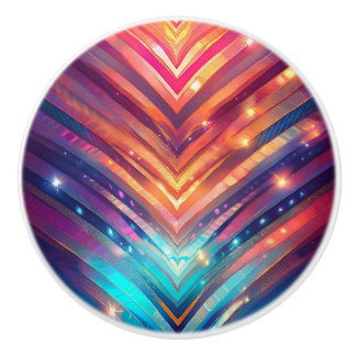 Shiny Chevron Ceramic Knob