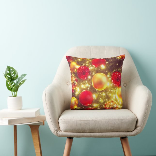 Shiny Christmas Ball Cluster Delight Throw Pillow (Chair)