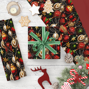 Shiny Christmas Baubles Wrapping Paper