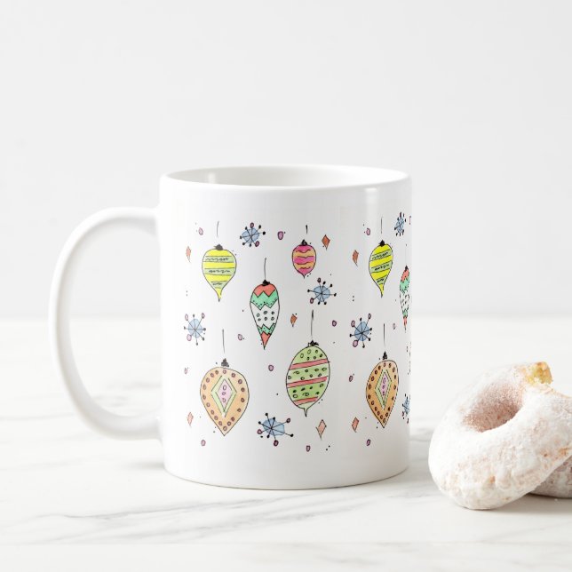 Shiny! Christmas Ornaments Coffee Mug (With Donut)