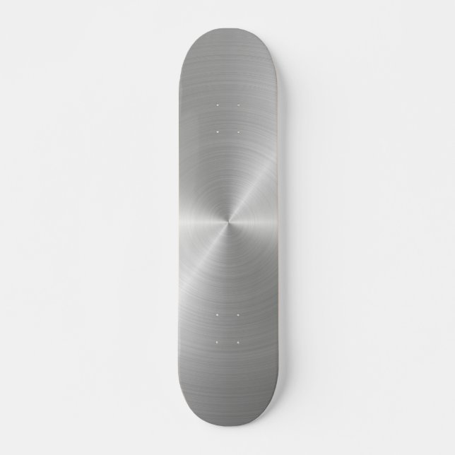 Shiny Circular Polished Metal Texture Skateboard (Front)