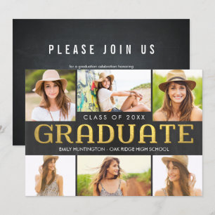 Shiny Collage Graduation Announcement Invitation