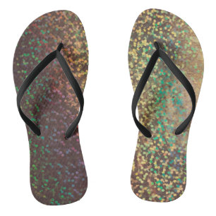 Shiny, confetti flip flops