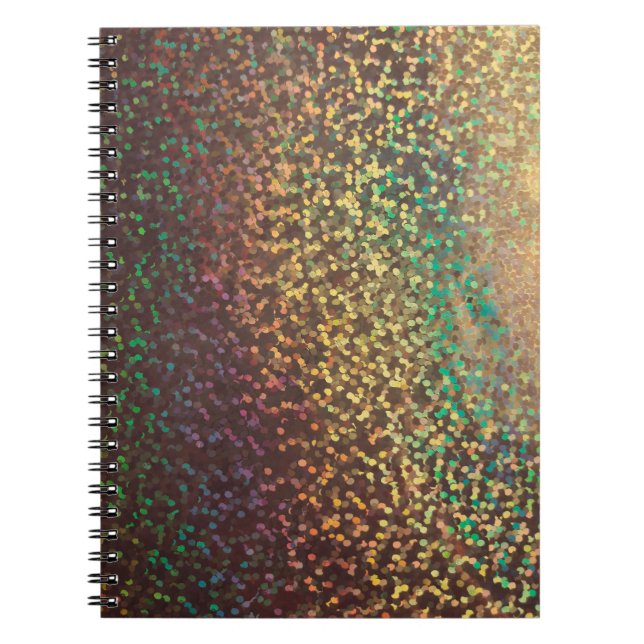 Shiny, confetti  , multicolored  , gold, silver, c notebook (Front)