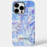 Shiny Crumpled Foil Iridescent Wrap Custom Name