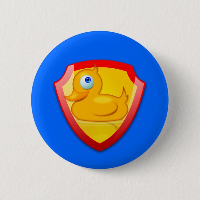 Shiny Defender Duck 2 Inch Round Button (Front)