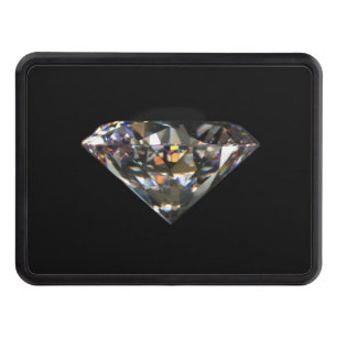 Shiny Diamond Carat Gems Jewel Black Background Trailer Hitch Cover