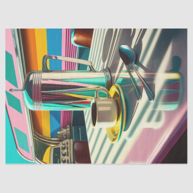 Shiny Diner Morning Coffee Tissue Paper (Front)