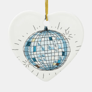Shiny Disco Ball Ceramic Ornament