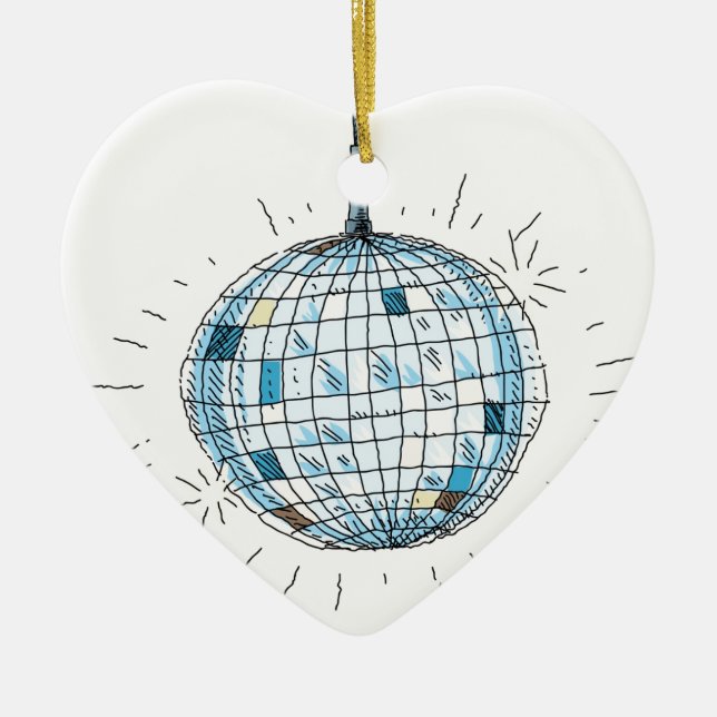 Shiny Disco Ball Ceramic Ornament (Front)