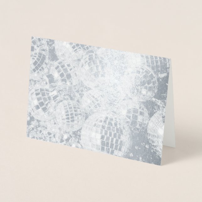 Shiny Disco Ball Ornaments Silver Foil Card (Front)