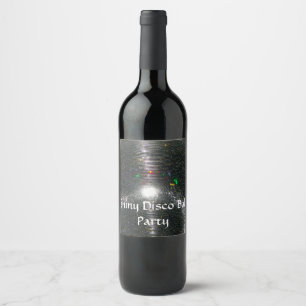 Shiny Disco Ball Wine Label