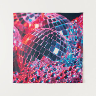 Shiny disco party background with mirror balls ref tapestry