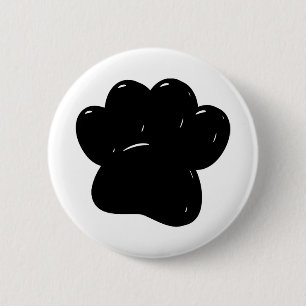 Shiny Dog Paw Print Drawing 2 Inch Round Button