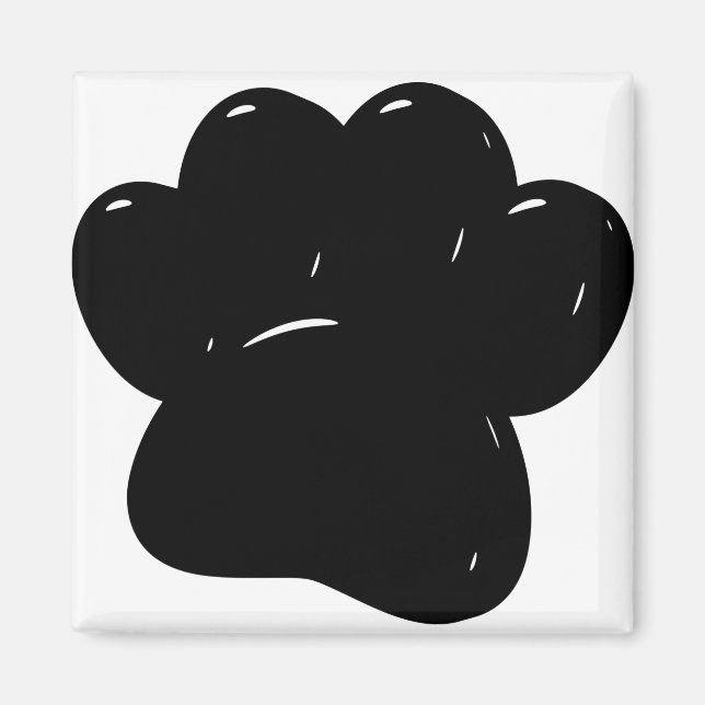 Shiny Dog Paw Print Drawing Magnet (Front)