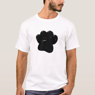 Shiny Dog Paw Print Drawing T-Shirt