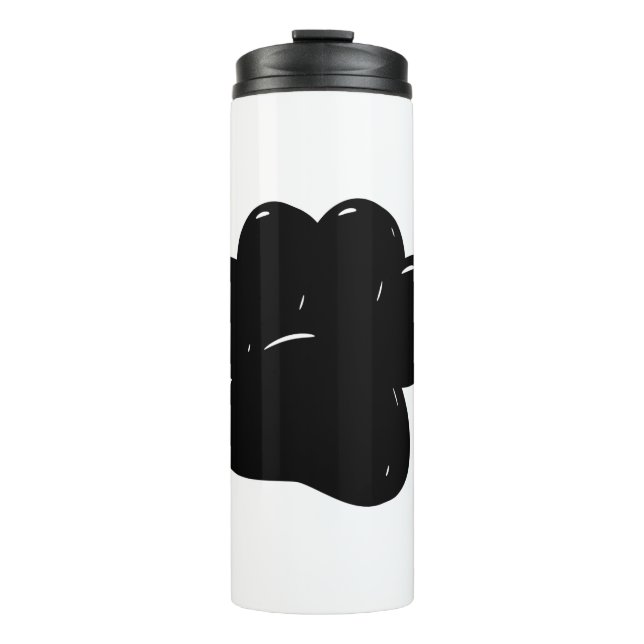 Shiny Dog Paw Print Drawing Thermal Tumbler (Front)