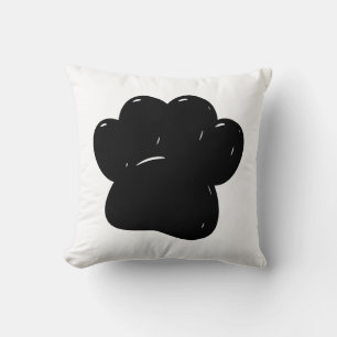 Shiny Dog Paw Print Drawing Throw Pillow