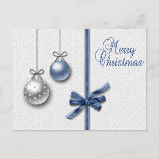 Shiny Elegant Christmas Balls Holiday Postcard (Front)