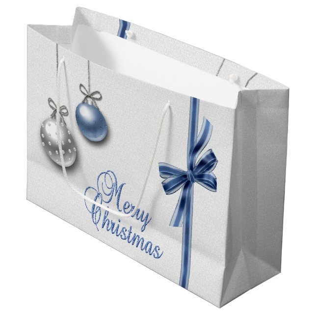 Shiny Elegant Christmas Balls Large Gift Bag (Front Angled)