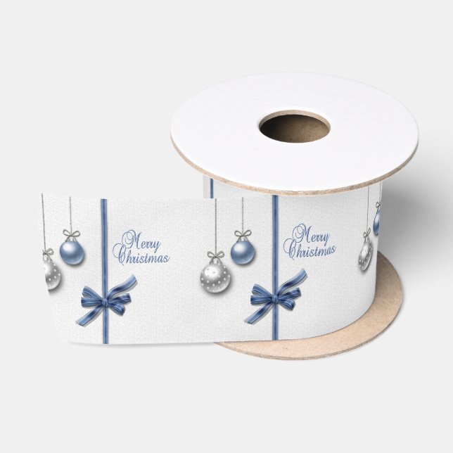 Shiny Elegant Christmas Balls Satin Ribbon (Spool)