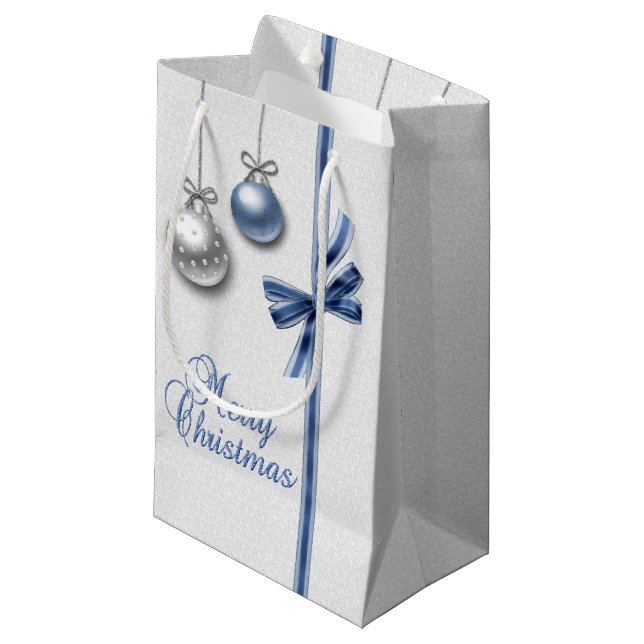 Shiny Elegant Christmas Balls Small Gift Bag (Front Angled)
