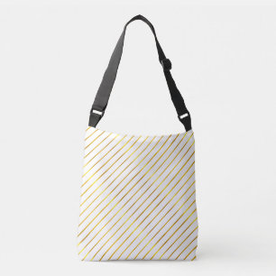 Shiny Elegant Glamour Modern Faux Gold Striped Crossbody Bag