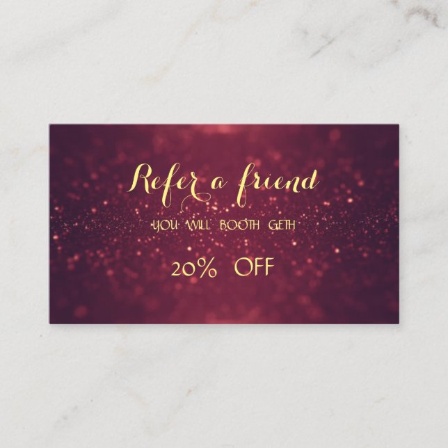 Shiny,Elegant,Glitter Bokeh  Referral Card (Front)