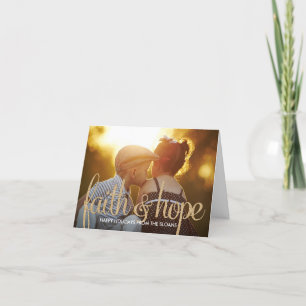 Shiny Faith & Hope Holiday Photo Greeting Card