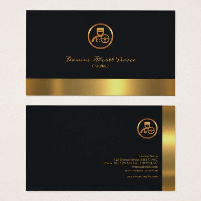 Shiny Faux Gold Column Creative Elegant Chauffeur (Front & Back)