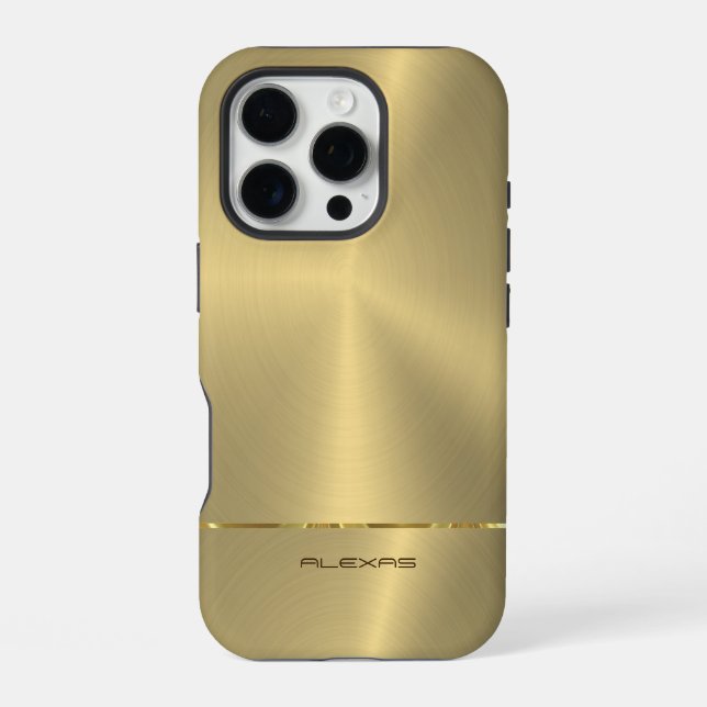 Shiny faux gold iPhone case (Back)