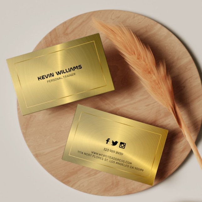 Shiny faux gold metallic look background business card (Creator Uploaded)
