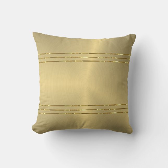 Shiny faux gold metallic look background throw pillow (Front)