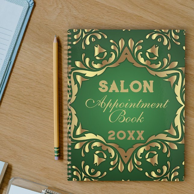 Shiny Faux Gold Ornaments on Emerald Green Yearly Planner (Creator Uploaded)