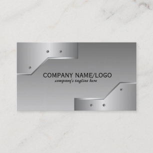 Shiny Faux Metallic Embossed Look  Business Card