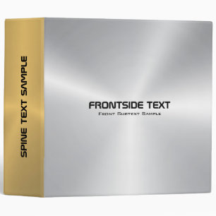 Shiny faux silver and gold metallic look binder