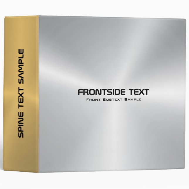 Shiny faux silver and gold metallic look binder (Front/Spine)
