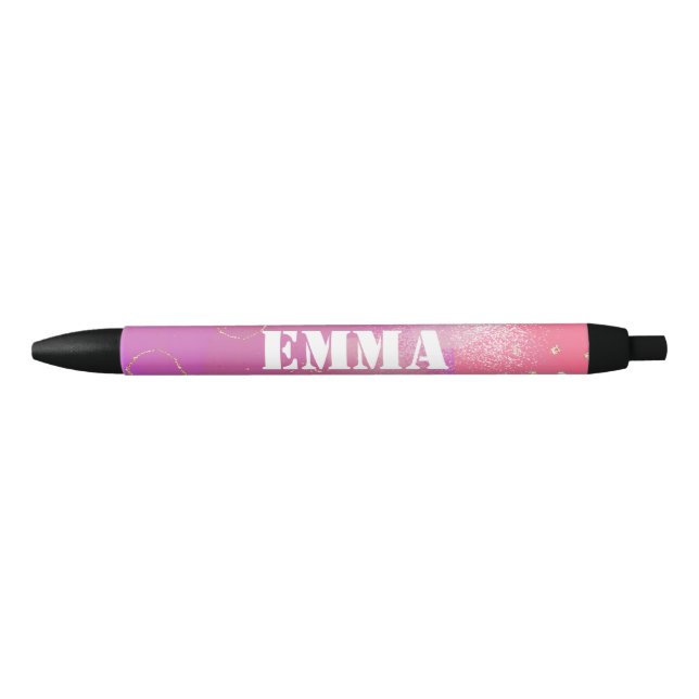 Shiny Feminine Chic Style Black Ink Pen (Front)