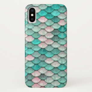 Shiny Fish Scales Effect Pattern Green Pink Case-Mate iPhone Case
