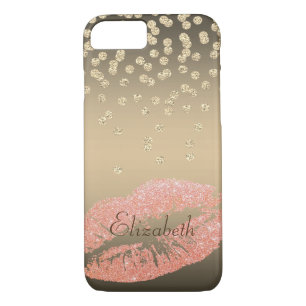Shiny Foil Confetty Or Diamond ,Lips-Personalized iPhone 8/7 Case