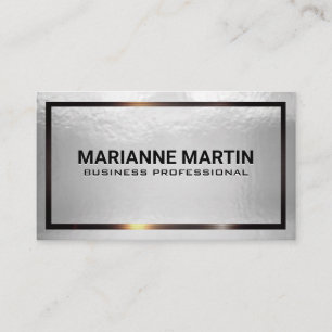 Shiny Foil Texture   Metallic Border Business Card