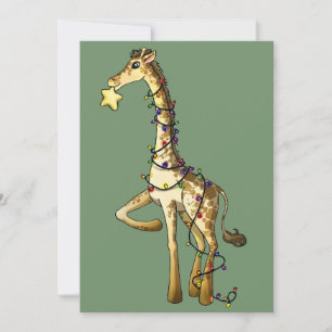 Shiny Giraffe Holiday Card