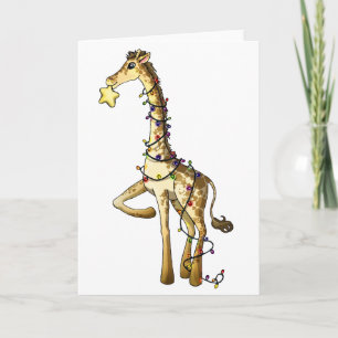 Shiny Giraffe Holiday Card