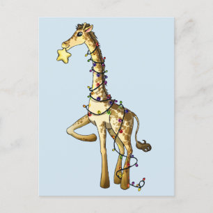 Shiny Giraffe Holiday Postcard