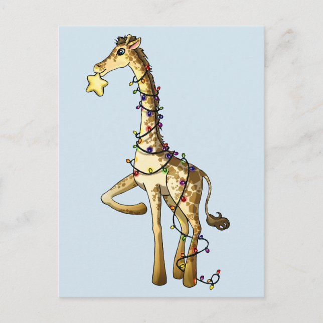 Shiny Giraffe Holiday Postcard (Front)